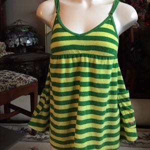 Pink by VS - Dark Green & Lime Beach Tank …